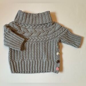 Matilda Jane Gray Cable Knit Turtleneck Sweater Kids Size 4 EUC